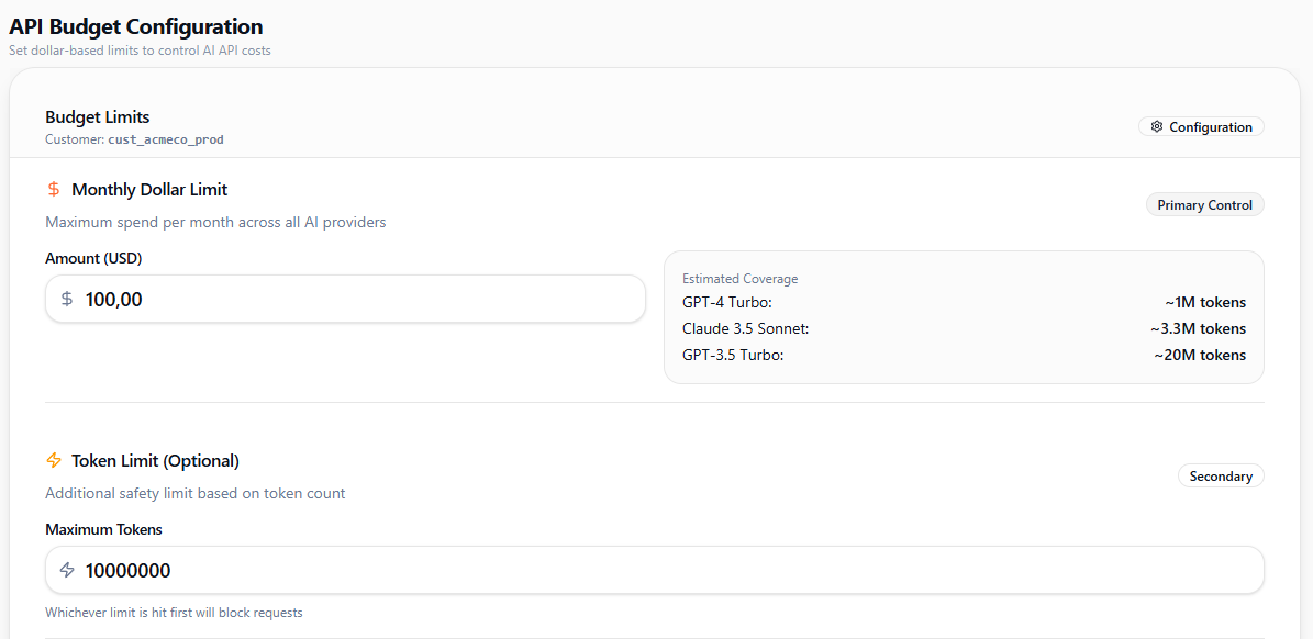 Holdify prepaid wallet system showing customer credit balance and automatic refill - zero financial risk for AI API providers